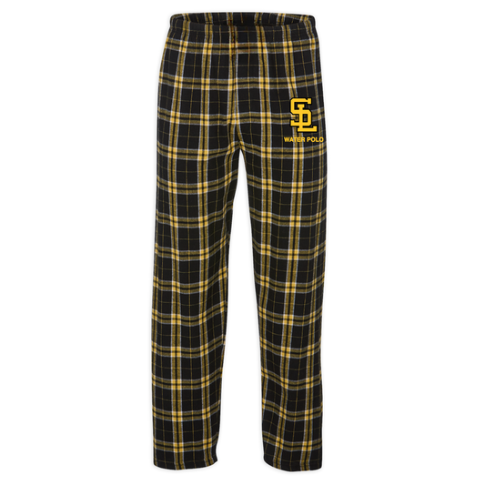 Men's SLO High Polo Plaid Flannel Pants - Black/Gold
