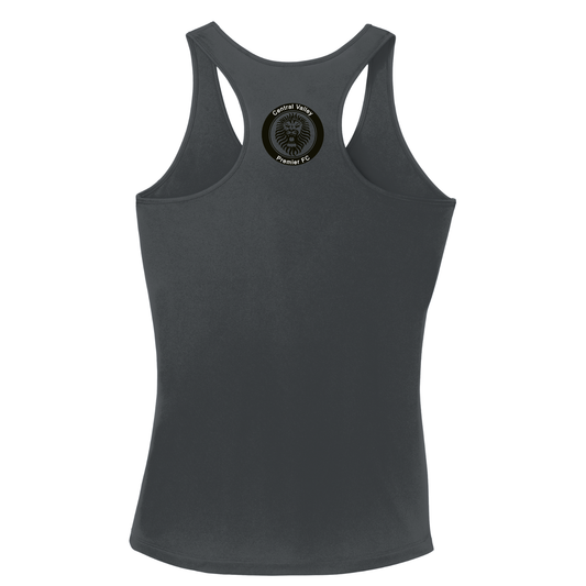 Women's Dri-Fit Racerback Tank Top Black Logo - Iron Grey