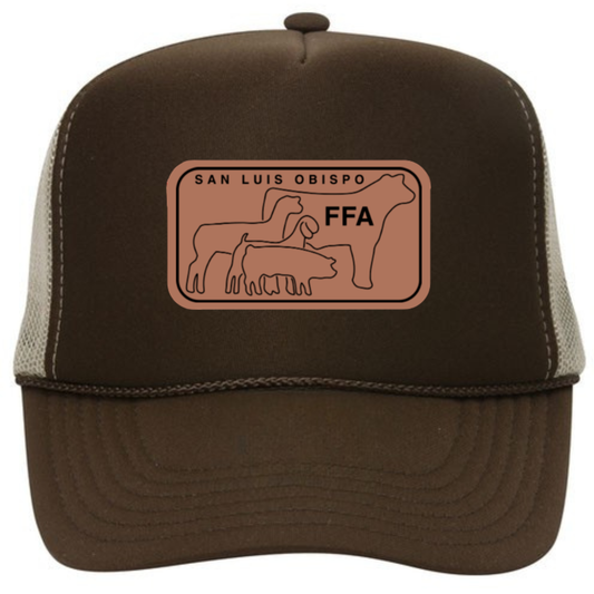 SLO FFA Leather Patch Foam Trucker - Dk Brn/Dk Brn/Khaki