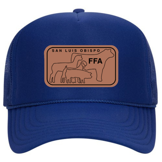 SLO FFA Leather Patch Foam Trucker - Royal