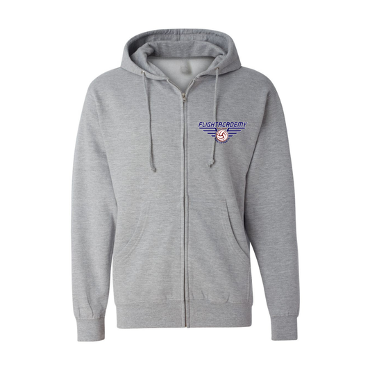 Unisex Flight Acadeym Zip Up Hoodie - Grey Heather