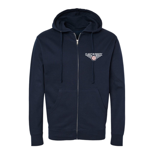 Unisex Flight Acadeym Zip Up Hoodie - Navy