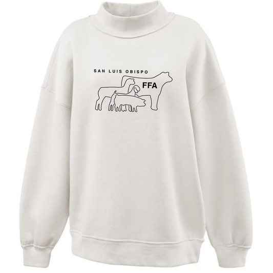 Women's SLO FFA Longer Length Mockneck Sweatshirt - Cream
