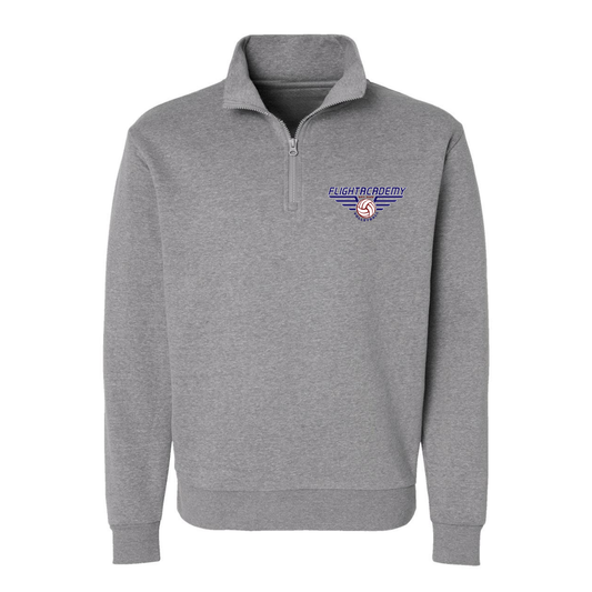 Unisex Flight Academy Fleece 1/4 Zip Pullover - Heather Grey