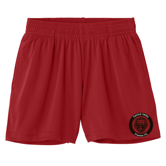 YOUTH Dri Fit Competitor 5" Shorts Black Logo - Deep Red