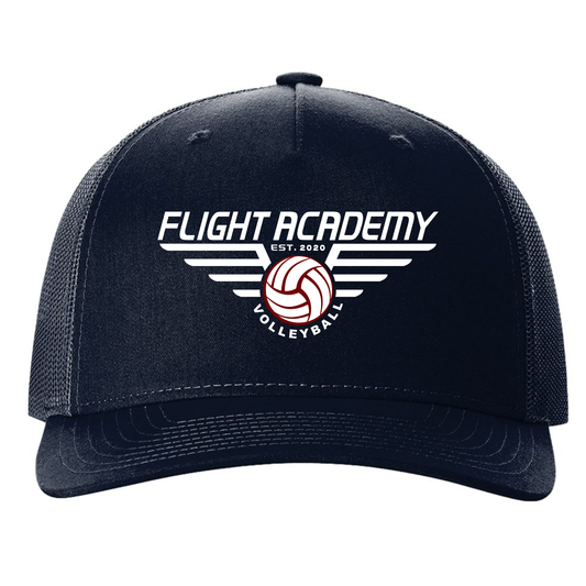 Flight Academy Richardson White/Maroon Logo 5 Panel Trucker - Navy