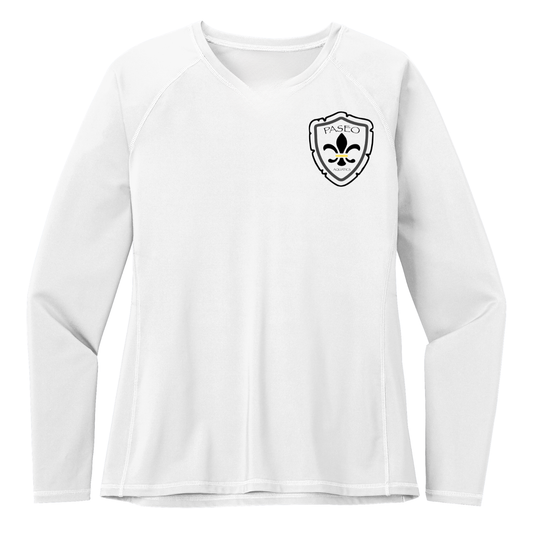 UPF50 Women's Paseo Aquatics Long Sleeve Rashguard - White