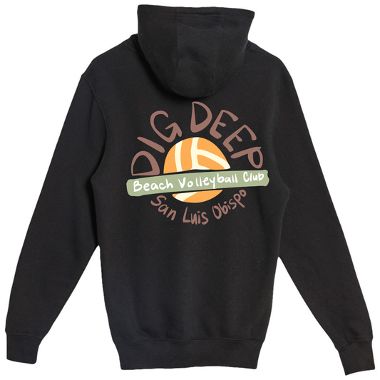 Dig Deep Circle Logo Hoodie - Black