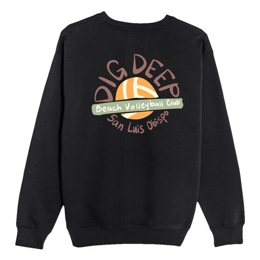 Dig Deep Circle Logo Crewneck - Black