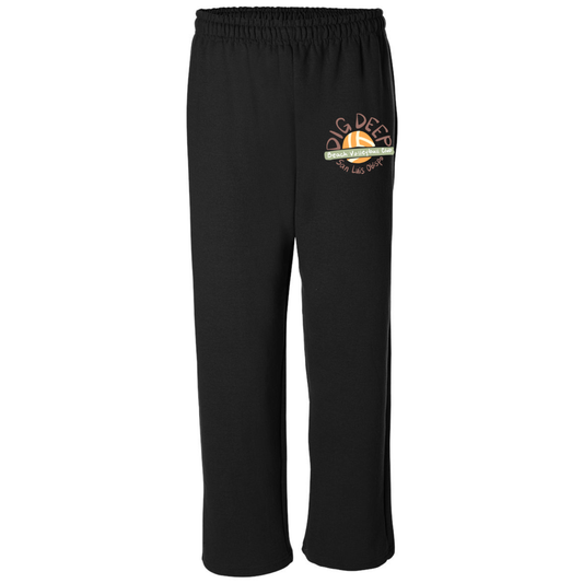 Dig Deep Circle Logo Unisex Open Bottom Sweatpants - Black