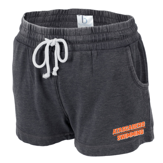 AHS Classic Logo Women's Charcoal Fleece Lounge Shorts - Charcoal