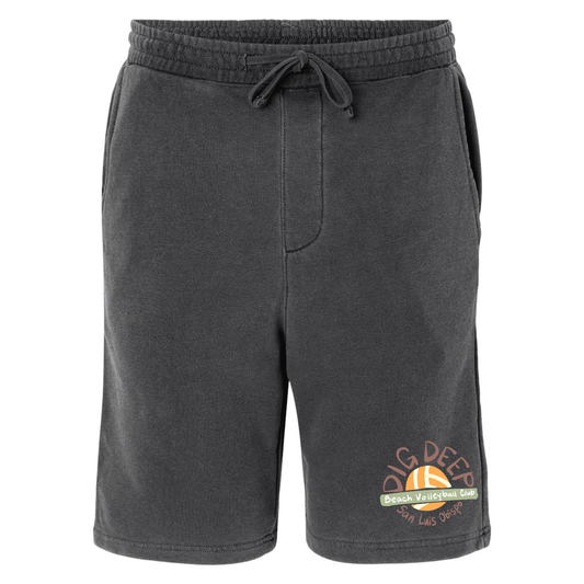 Dig Deep Unisex Pigment-Dyed Fleece Shorts - Pigment Black