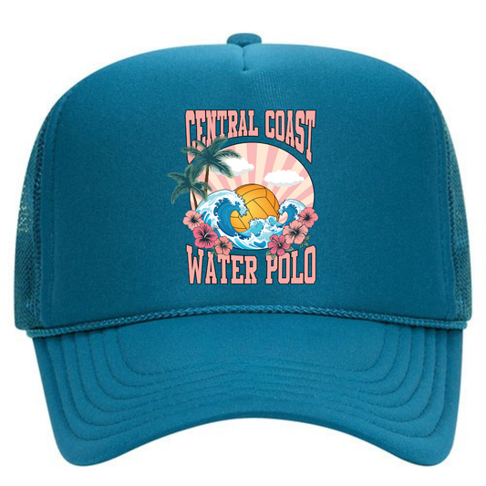 CCWP Hibiscus Logo Foam Trucker - Turquoise