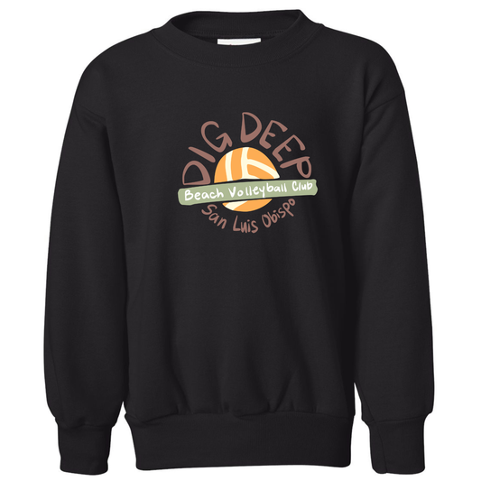 YOUTH Dig Deep Circle Logo Crewneck - Black