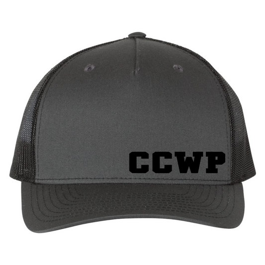 CCWP Letter Logo Richardson 5 Panel Trucker - Charcoal/Black