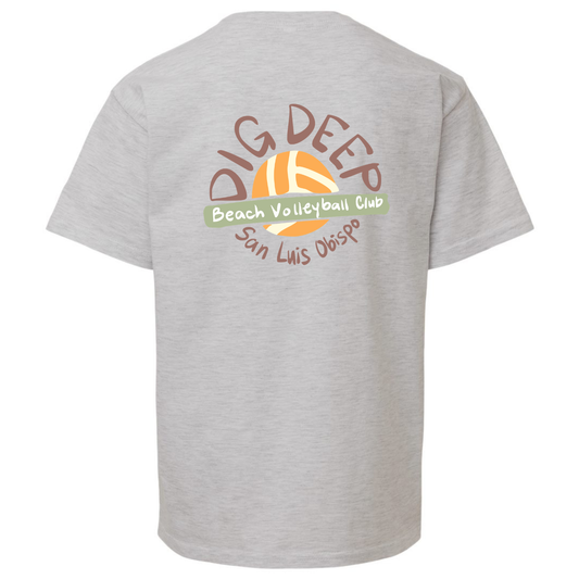 YOUTH Dig Deep Circle Logo T-Shirt - Heather Grey