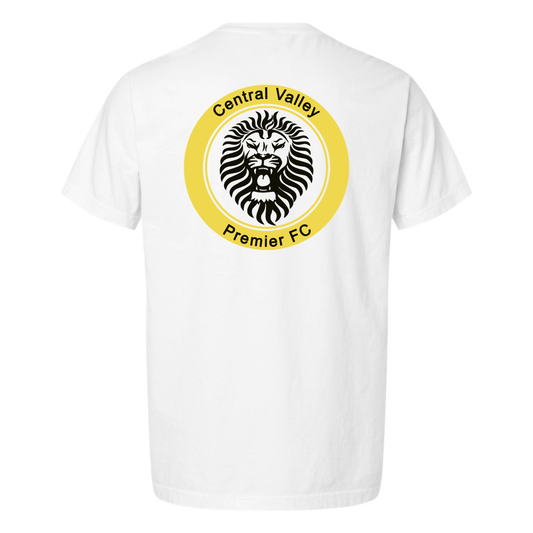 Unisex CVP Heavyweight Garment-Dyed Tee Black/Yellow Logo - White