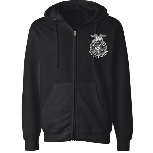 Unisex Midweight Full-Zip Hooded Sweatshirt - Black
