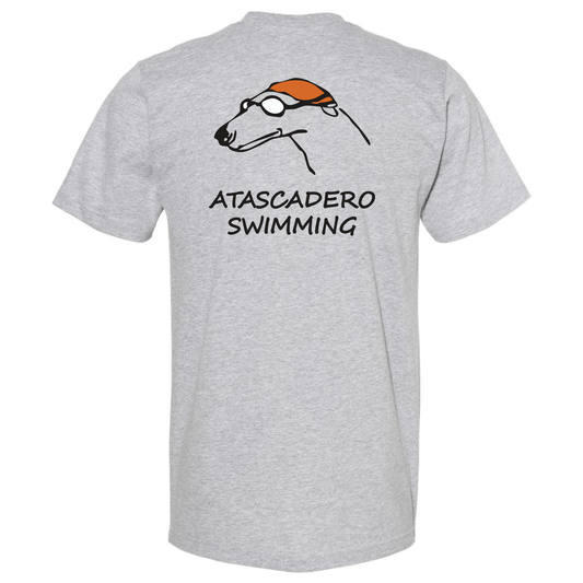 AHS Swimming Race Hound Logo Tee - Heather Grey