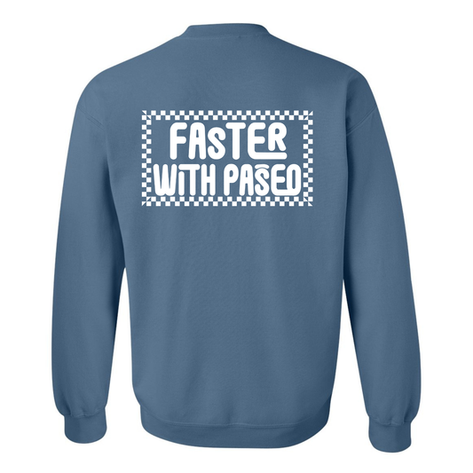 Paseo Aquatics Checkerboard Logo Crewneck - Indi Blue