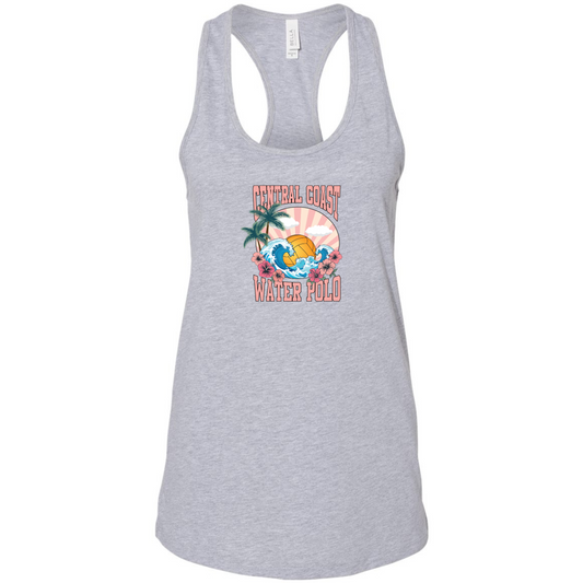 Women's CCWP Hibiscus Logo T-Back Tank - Athletic Heather