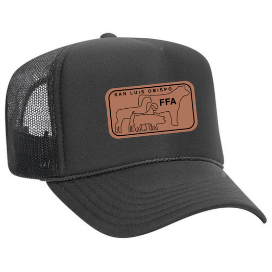 SLO FFA Leather Patch Foam Trucker - Charcoal