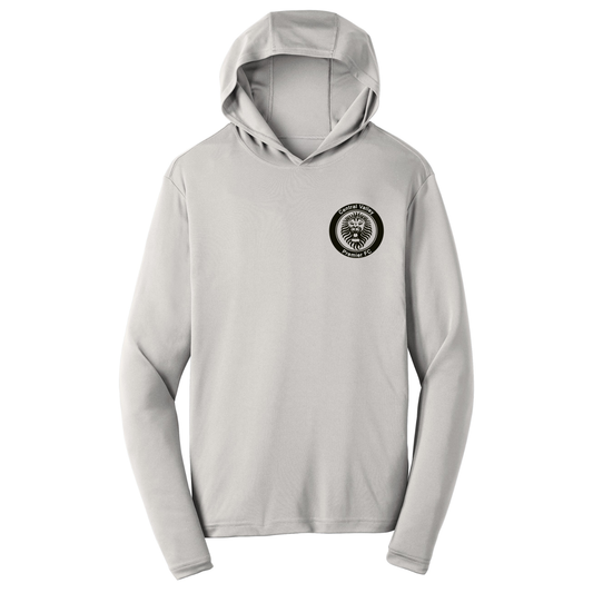 YOUTH Dri-Fit CVP Long sleeve Performance Hoodie Black Logo - Silver