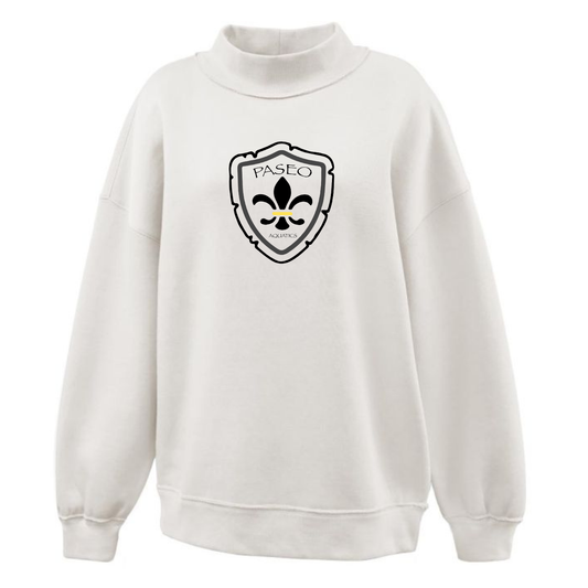 Women's Paseo Aquatics Longer Length Mockneck Sweatshirt - Cream