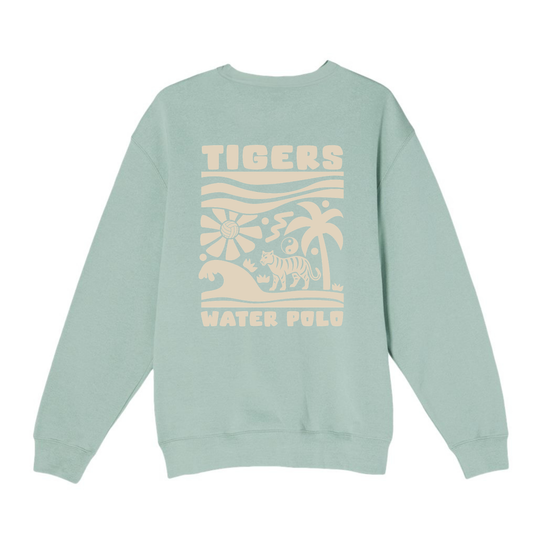 SLO High Girls Water Polo Tiger Jungle Crewneck - Seafoam