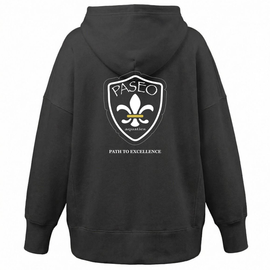 Women's Oversize Hoodie Paseo Aquatics White Logo - Black