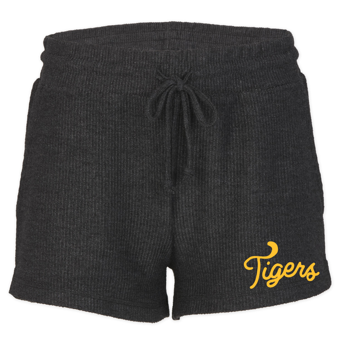 Women's SLO Tigers Ribbed Knit Shorts - Black