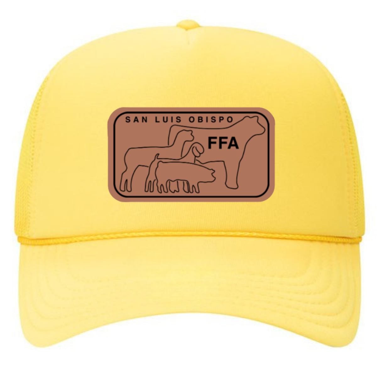 SLO FFA Leather Patch Foam Trucker - Yellow