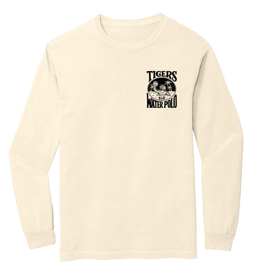 Unisex Garment-Dyed Heavyweight Long Sleeve Polo Tiger - Ivory