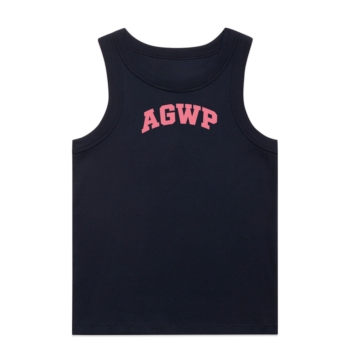 Women’s Organic Ribbed Tank AGWP Pink Logo - Navy
