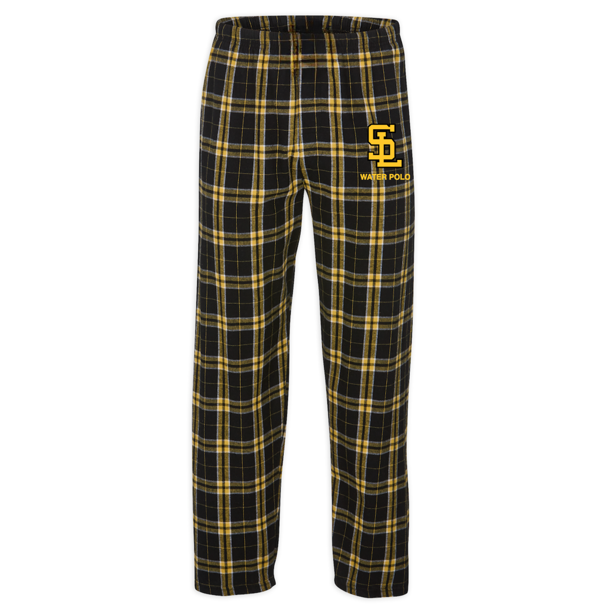 Men's SLO High Polo Plaid Flannel Pants - Black/Gold