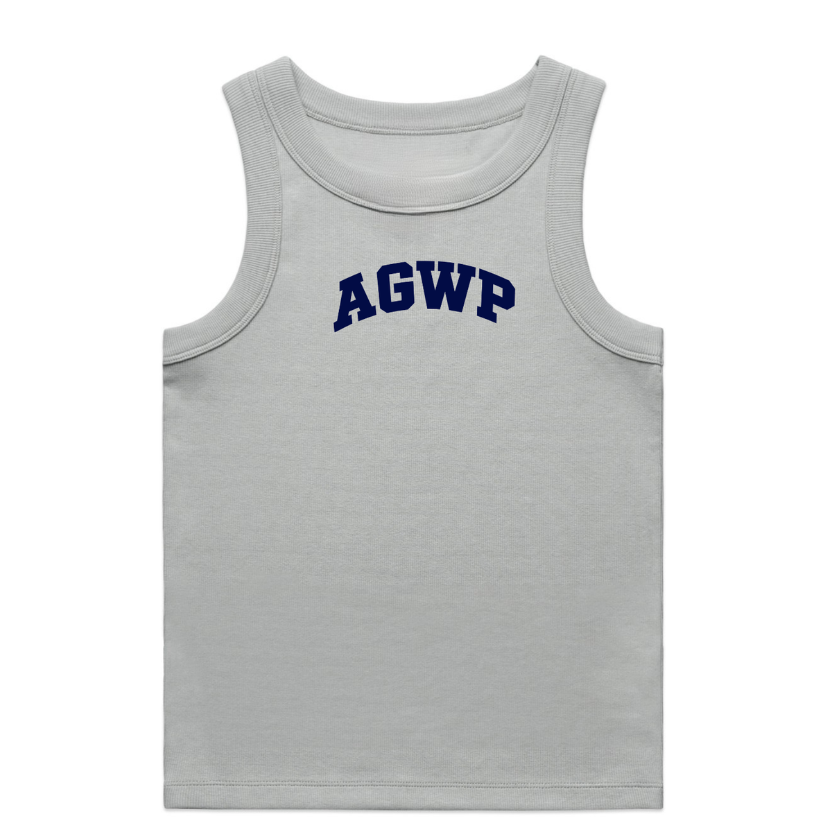 Women’s Organic Ribbed Tank AGWP Blue Logo - Storm