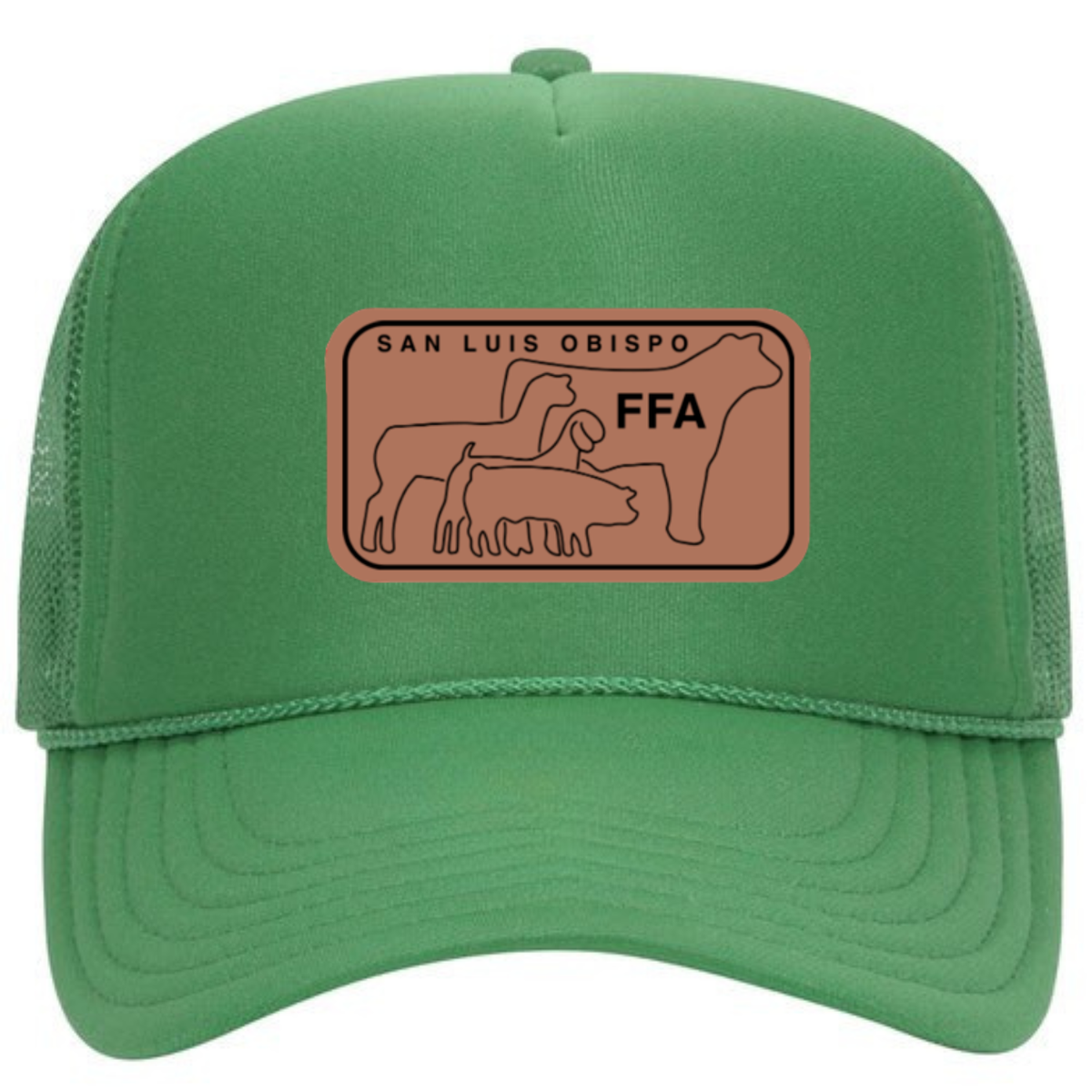SLO FFA Leather Patch Foam Trucker - Cactus Green