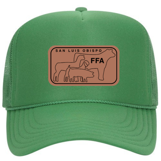 SLO FFA Leather Patch Foam Trucker - Cactus Green