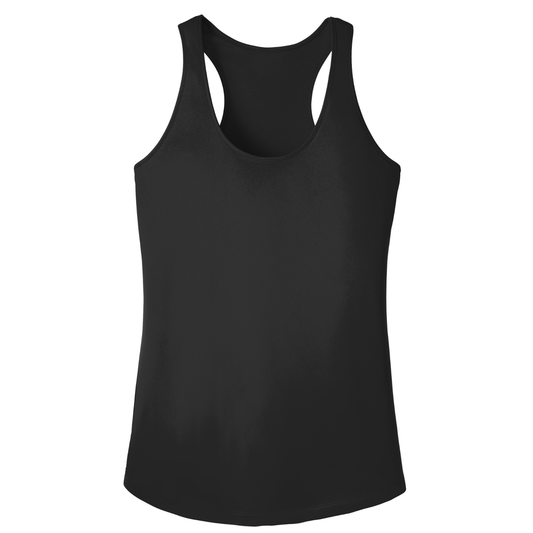 Women's Dri-Fit Racerback Tank Top White Logo - Black