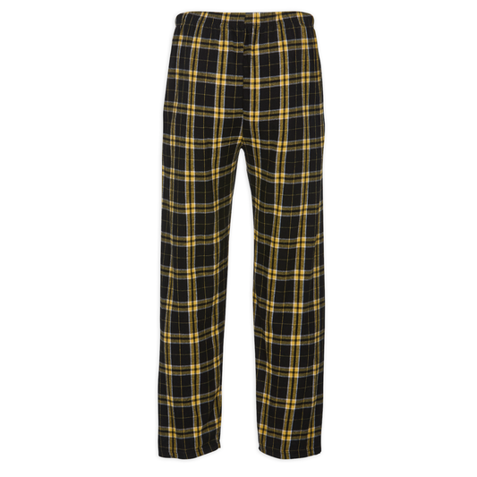 Men's SLO High Polo Plaid Flannel Pants - Black/Gold