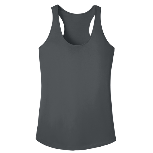 Women's Dri-Fit Racerback Tank Top Black Logo - Iron Grey