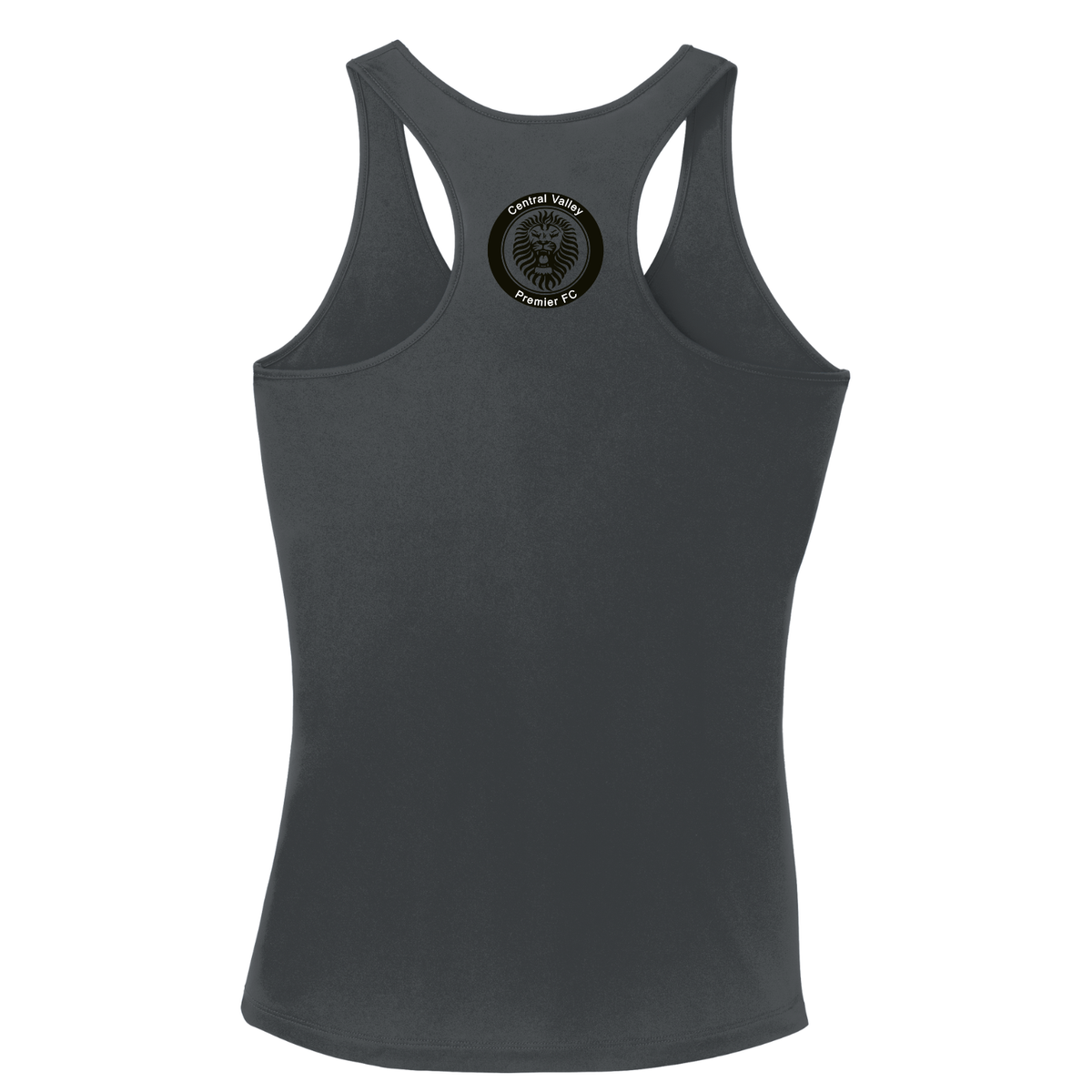 Women's Dri-Fit Racerback Tank Top Black Logo - Iron Grey