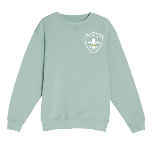 Paseo Aquatics White Logo Crewneck - Seafoam