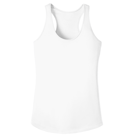 Women's Dri-Fit Racerback Tank Top Black Logo - White