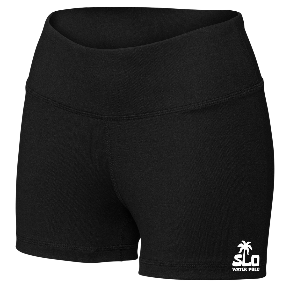 Women's SLO Polo White Palm Tree Interval 3” Shorts - Black