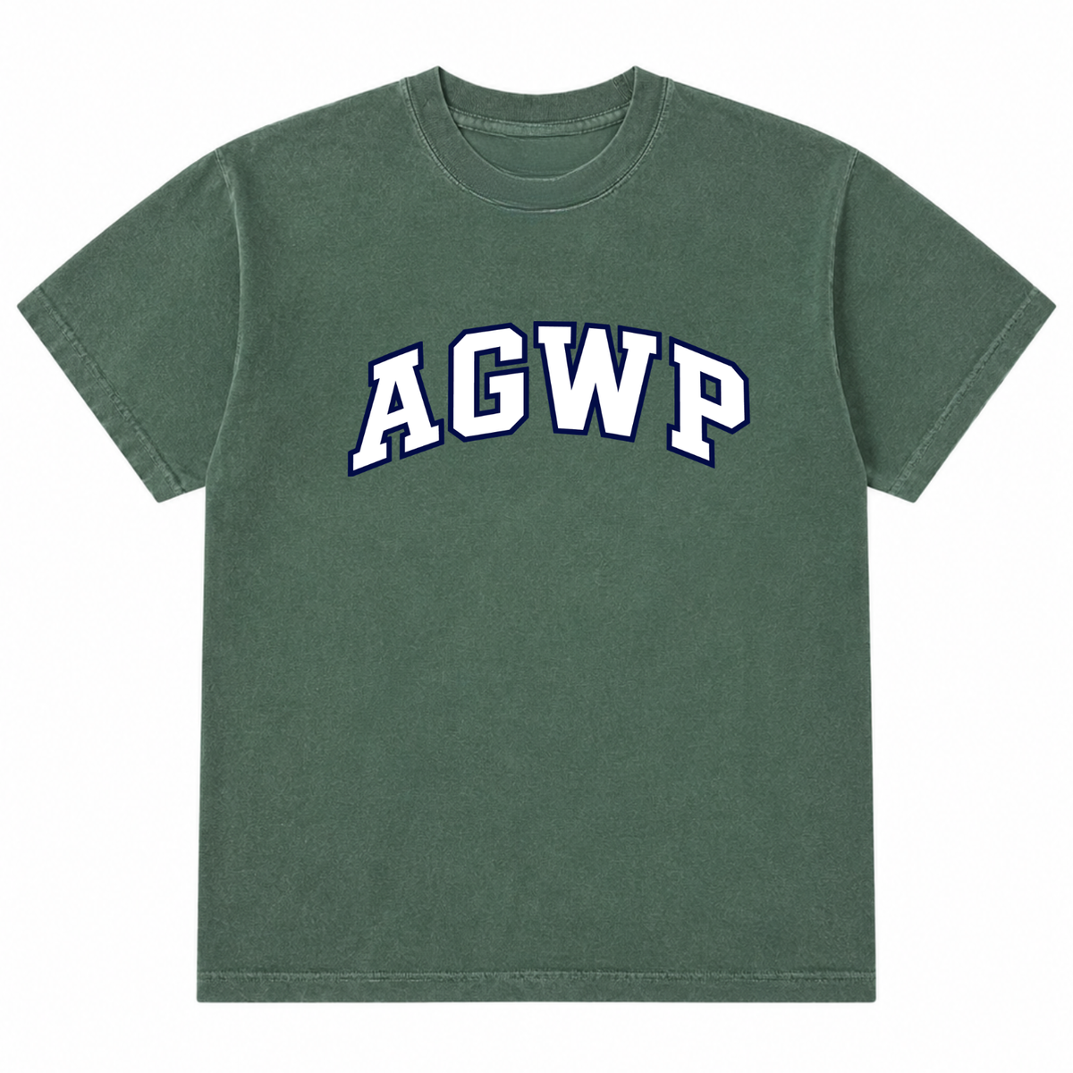 Women’s Heavyweight Garment-Dyed Tee AGWP White Logo - Washed Pine