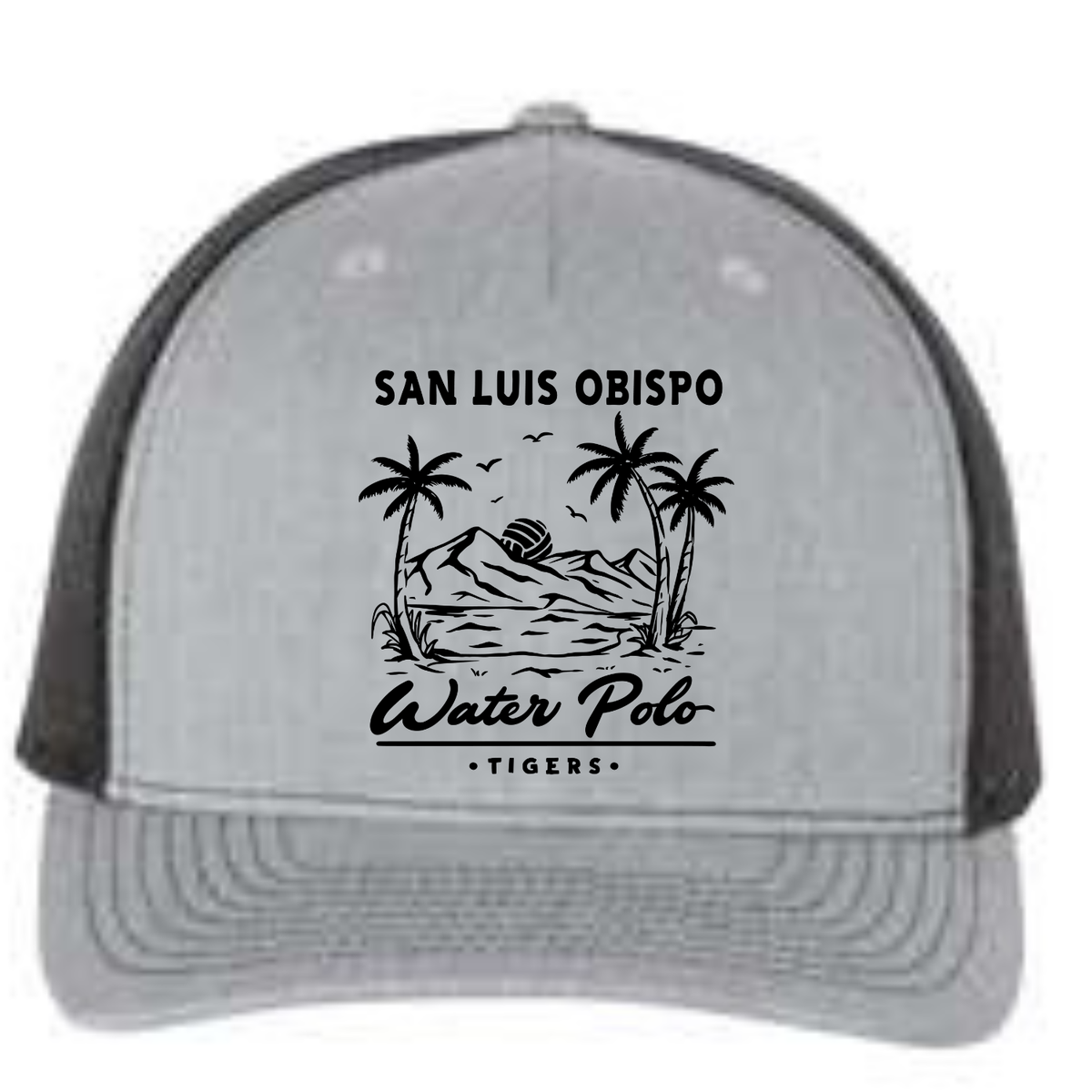 SLO Polo Paradise Richardson 5 Panel Trucker - Heather Grey/Black