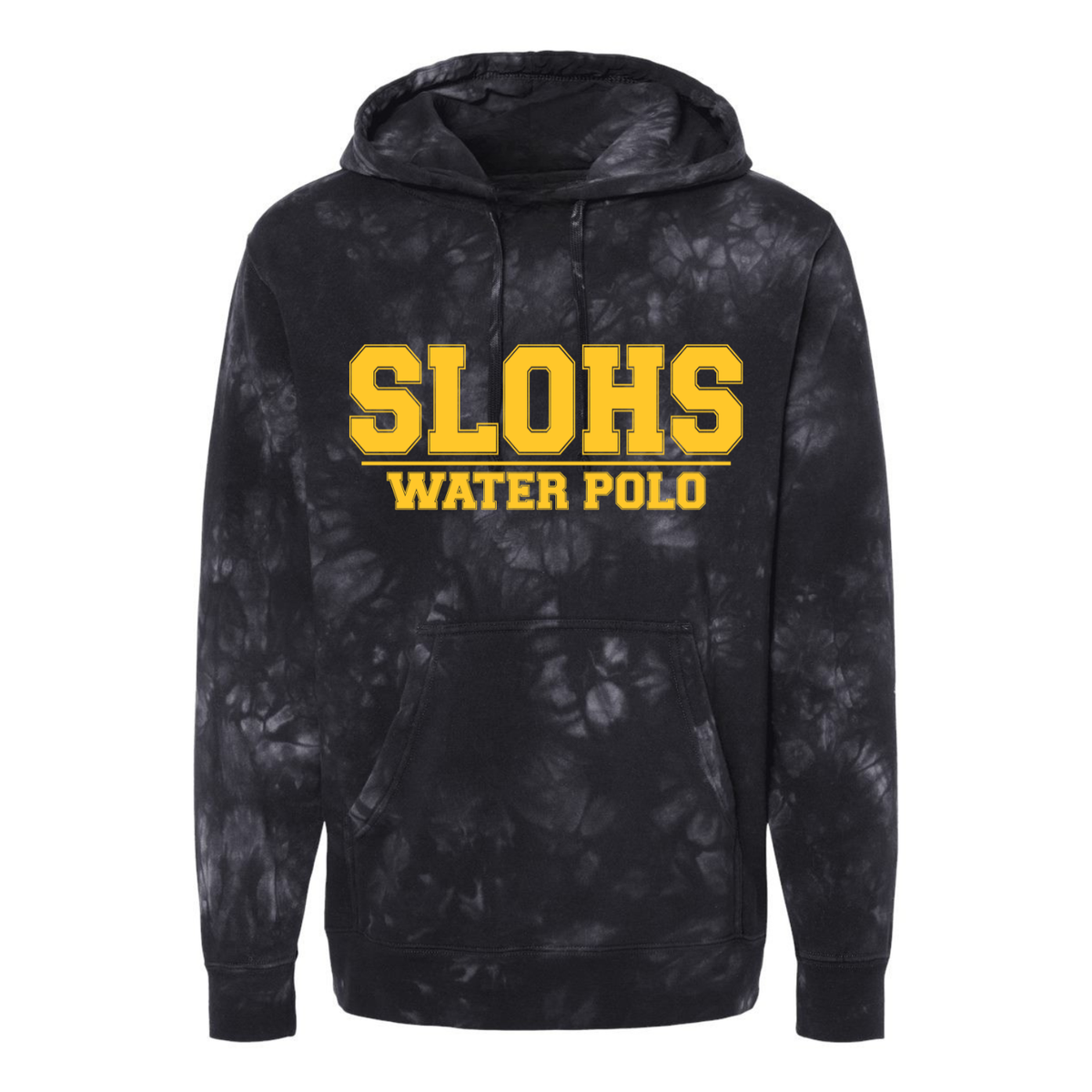 SLOHS Water Polo (Gold Ink) Independent Tie Dye Hoodie - Black