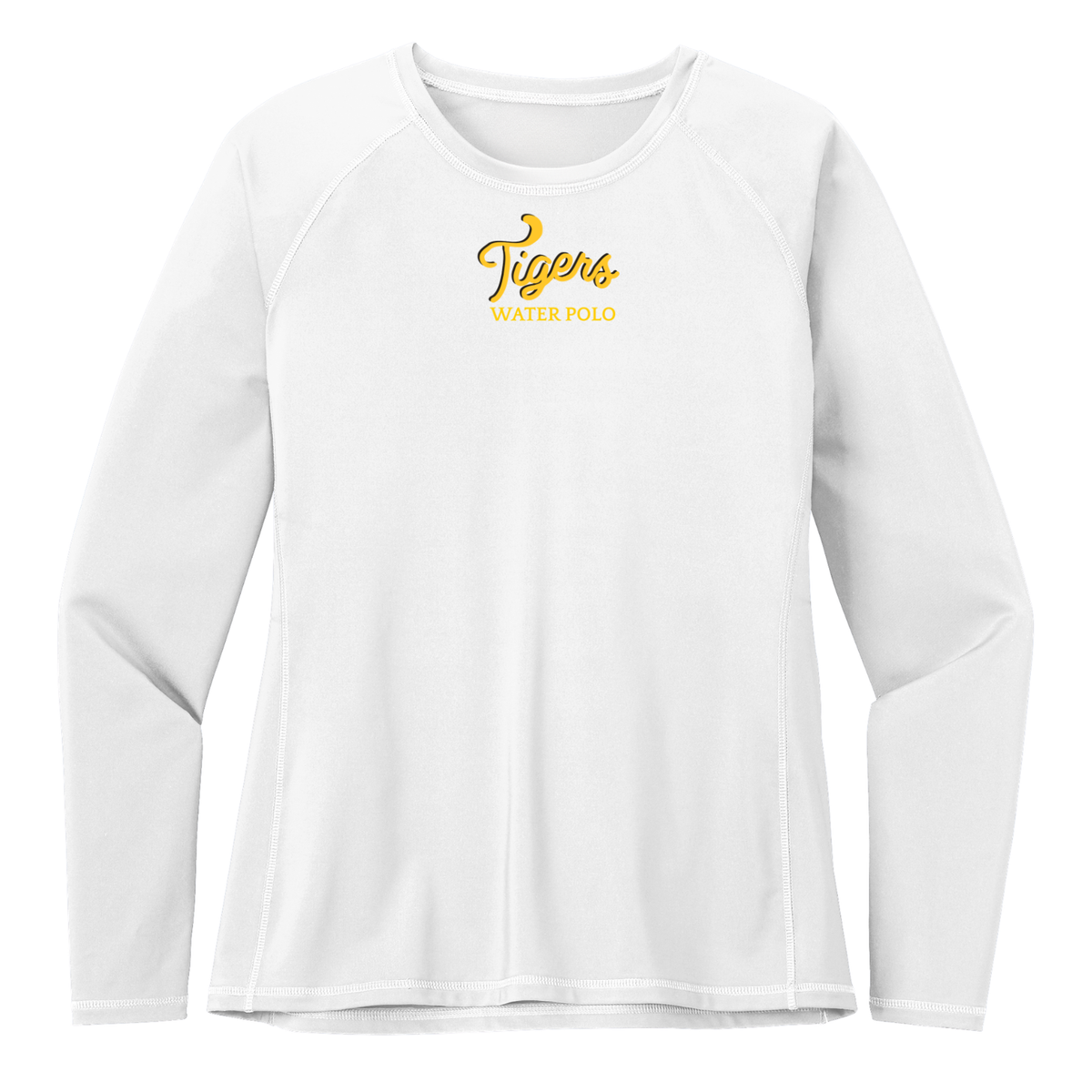 UPF50 Women's Tiger Water Polo Long Sleeve Rashguard - White