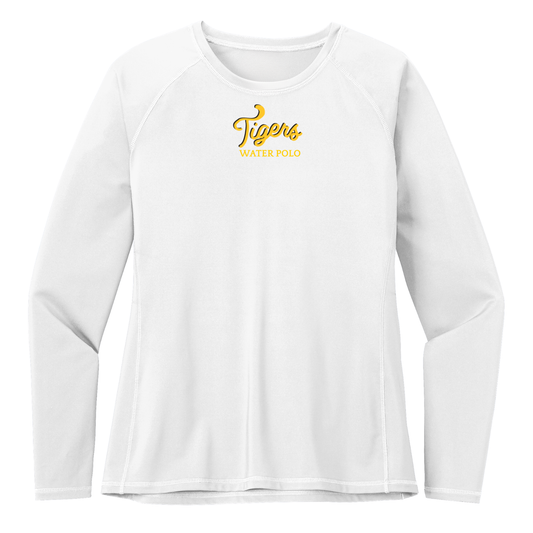 UPF50 Women's Tiger Water Polo Long Sleeve Rashguard - White